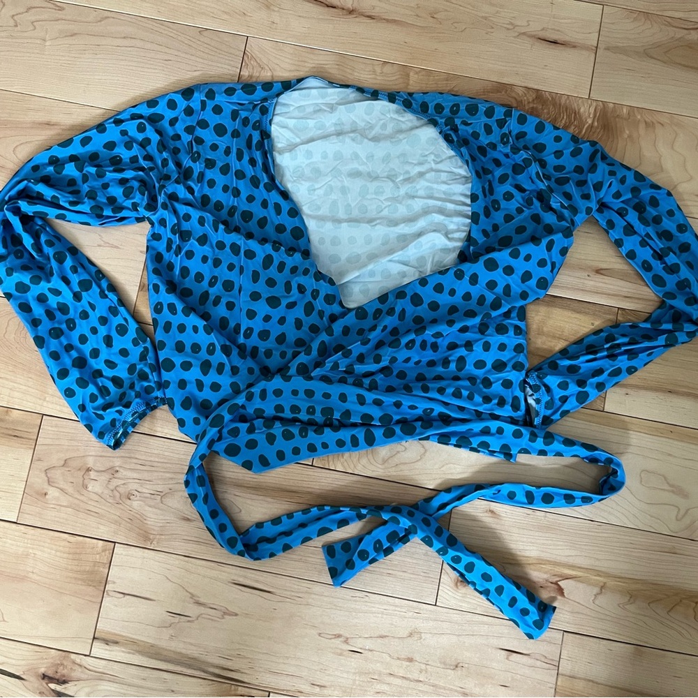 Latched Mama Blue Polka Dot Nursing Bikini swim set - Picture 3 of 7